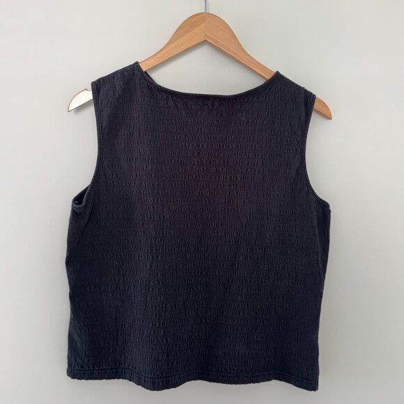 Talbots Petites Black Textured Tank Top (M) - Picture 4 of 9